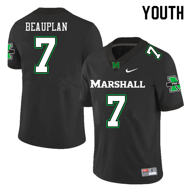 Youth #7 Abraham Beauplan Marshall Thundering Herd College Football Jerseys Sale-Black - Click Image to Close